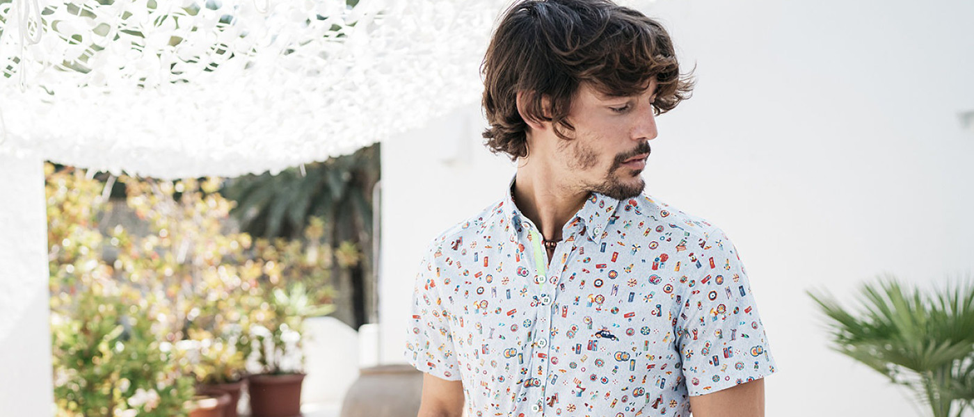 camisas estampadas regular hombre