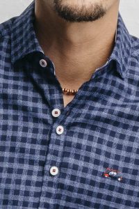 camisa cuadros azul hombre