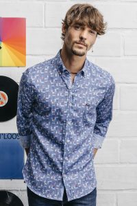 camisa estampada hombre rombos