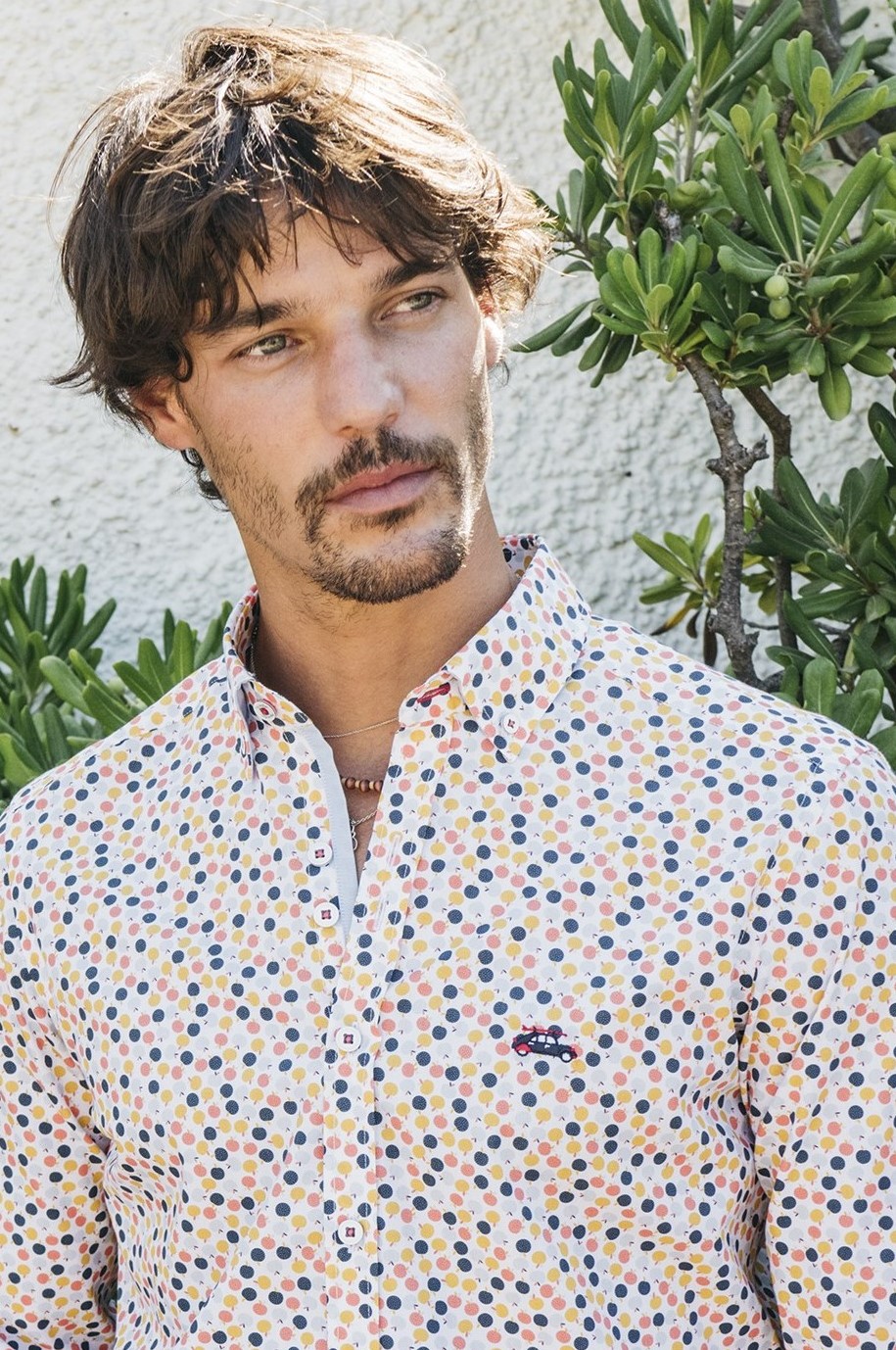 camisa estampada manzanas multicolor