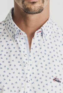 camisa estampada pulpos azules