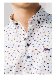 camisa hombre estampada raquetas tenis colores