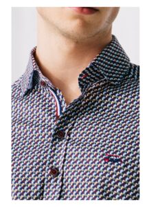 camisa hombre estampado geometrico