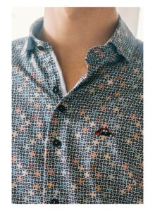 camisa hombre estampada geometrico multicolor
