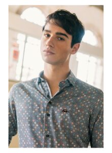 camisa hombre estampado geometrico multicolor