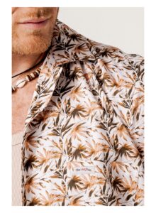 Camisa bowling hojas marrones