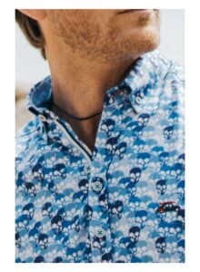 Camisa calaveras azules regular fit