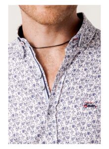 Camisa estampada hombre graffiti calaveras marino