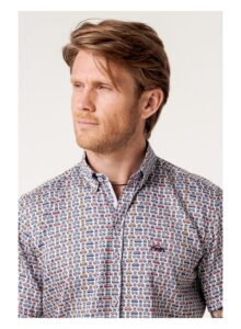 Camisa estampada hombre manga corta campers multicolor