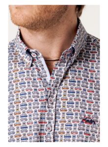 Camisa estampada hombre manga corta campers multicolor