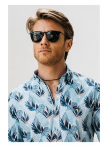 Camisa hojas de palma azules regular fit