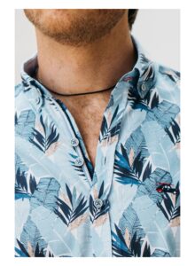 Camisa hojas de palma azules regular fit