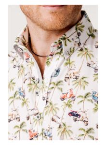 Camisa hombre manga corta palmeras y motos