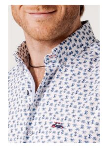 Camisa hombre regular fit cangrejos azules