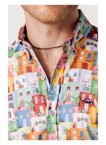 Camisa hombre regular fit casas multicolor