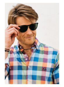 Camisa hombre regular fit cuadros multicolor