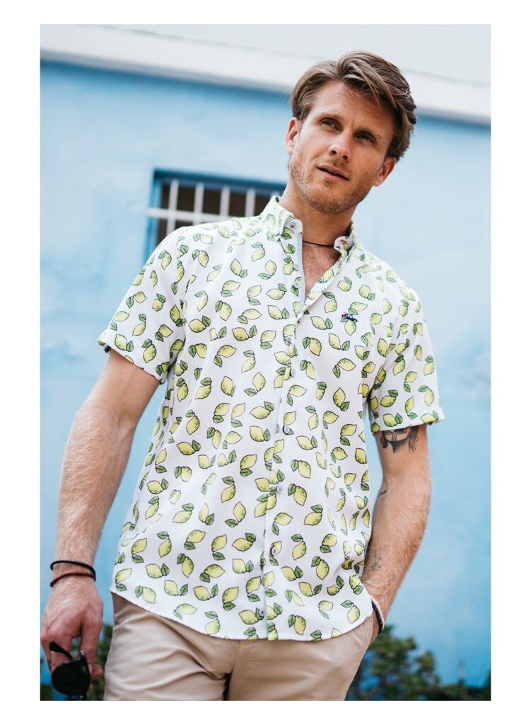Camisa hombre regular fit limones