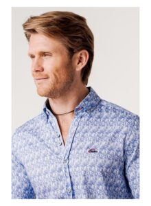 Camisa hombre regular fit loros azules