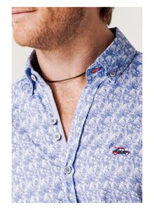 Camisa hombre regular fit loros azules