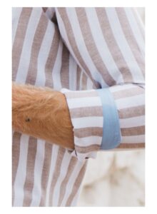 Camisa hombre regular fit rayas marrones