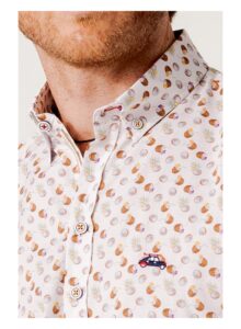 Camisa manga corta slim fit bebida coco