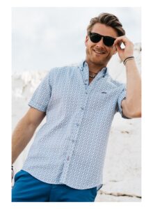 Camisa hombre regular fit loros azules