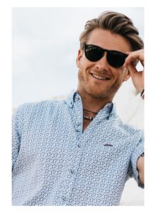 Camisa hombre regular fit loros azules