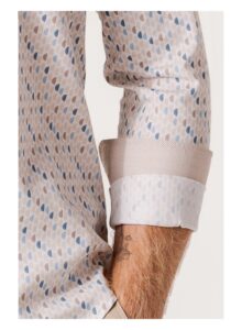 Camisa regular fit estampado limones beige y azul
