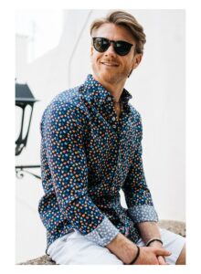 Camisa slim fit puzzle multicolor