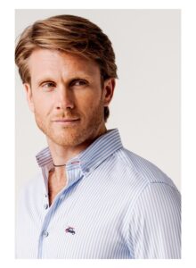 Camisa slim fit rayas azul celeste