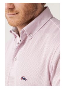 Polo jacquard textura manga corta color malva