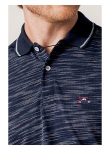 Polo jacquard textura manga corta color marino
